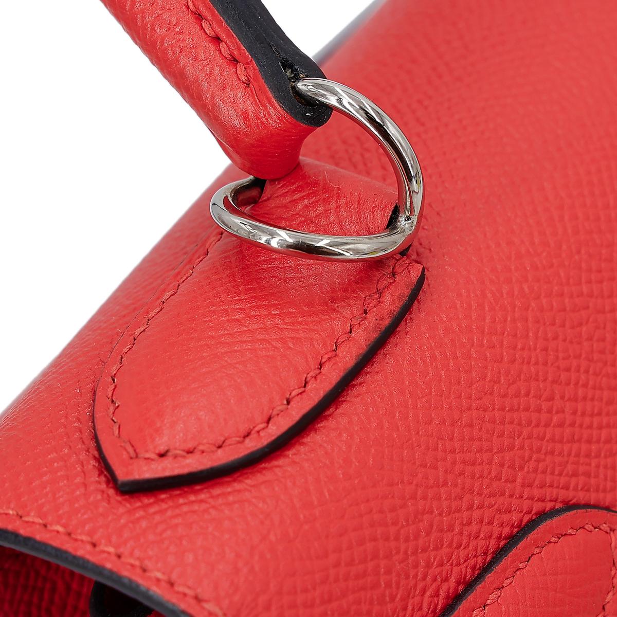 HERMÈS Limited Edition Letter Kelly 28 Kelly Graphie M handbag in Capucine, Jaune Ambre and Blue Obscur Epsom leather, Chevre leather and Sombrero leather with Palladium hardware - 8