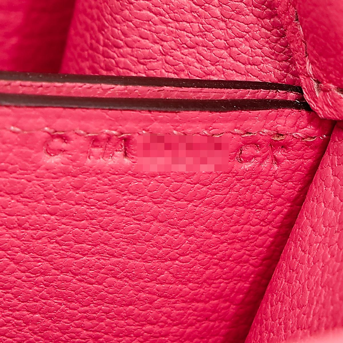 [中古] HERMÈS 爱马仕 Roulis Mini 单肩包 8W Rose Azalee 唇膏粉 Evercolor皮 银扣 - 27