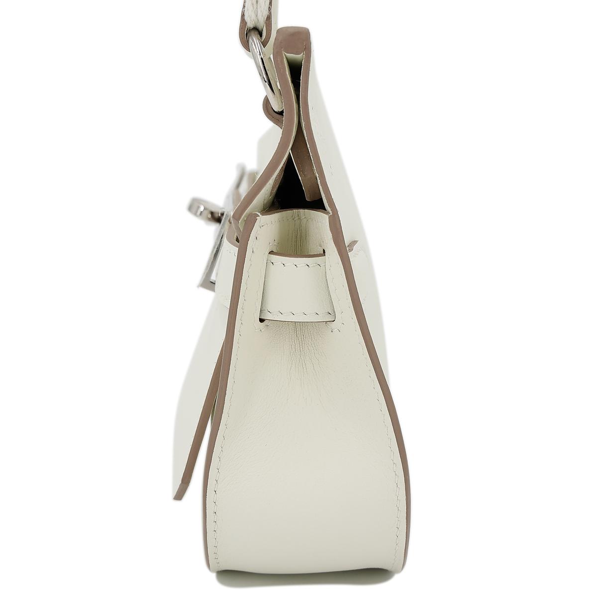 HERMÈS Jypsiere Mini shoulder bag in Mushroom Swift leather with Palladium hardware - 4