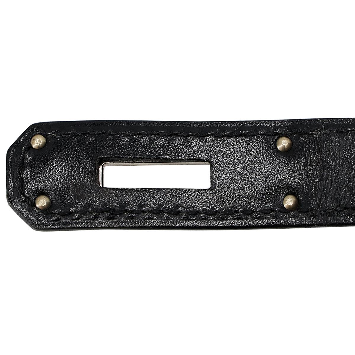 HERMÈS エルメス ハンドバッグ ケリー 28 外縫い ボックスカーフ ブラック ギロッシュ金具 □R刻印 - 17