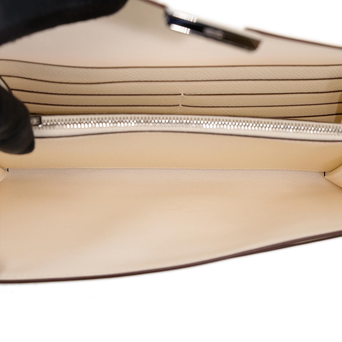 HERMÈS Constance To Go wallet in Nata Epsom leather with Palladium hardware - 12