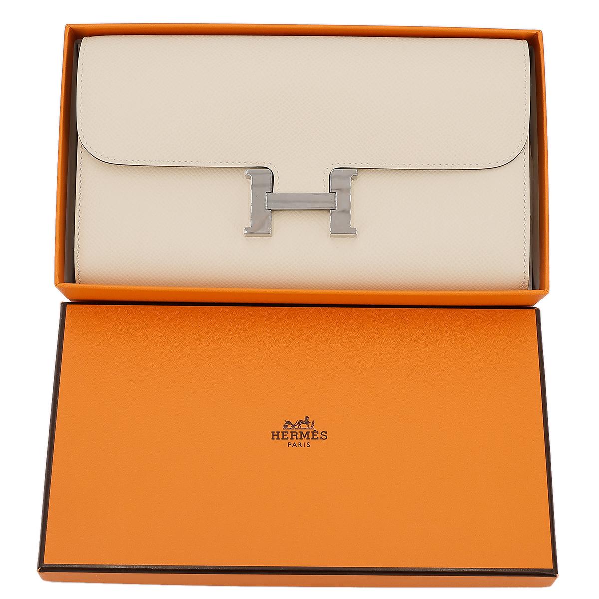 HERMÈS Constance To Go wallet in Nata Epsom leather with Palladium hardware - 20
