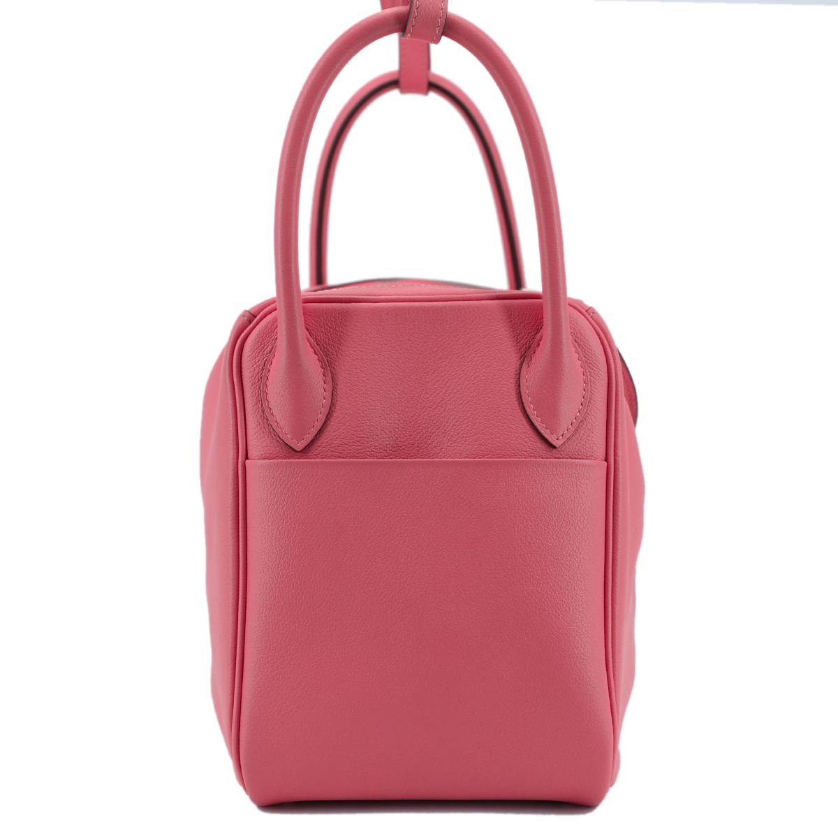 HERMÈS Lindy 30 shoulder bag in Rose Azalee Evercolor leather with Palladium hardware - 5