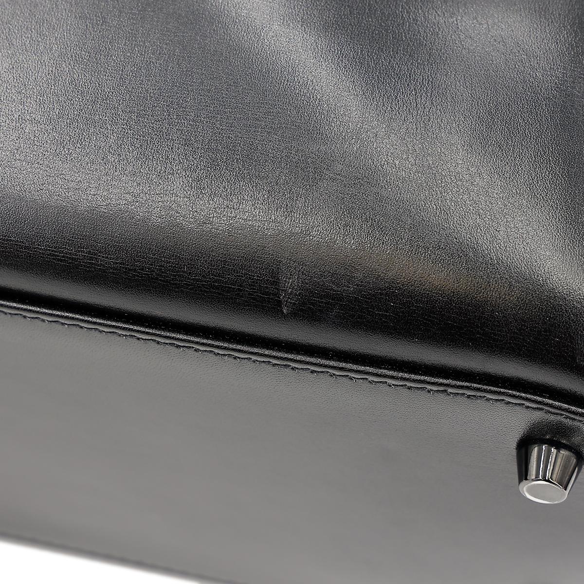 HERMÈS Limited Edition So Black Kelly 35 handbag in Black Box calfskin with Black hardware - 15
