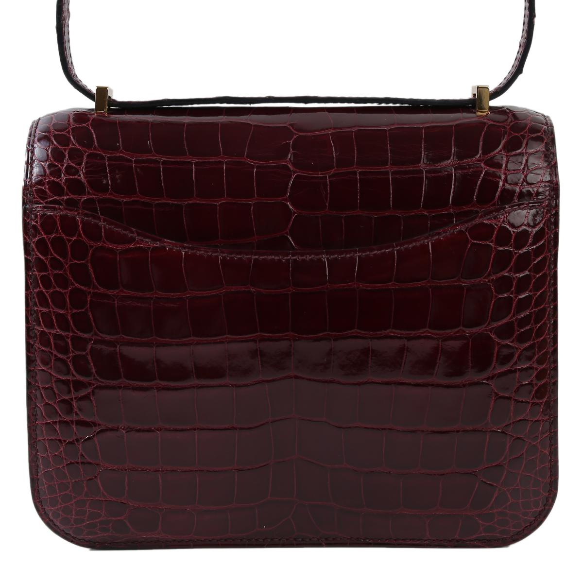 Very Good ( Rank A) HERMÈS Constance Mini Bourgogne (F5) Shiny Alligator Other A (2017) - 3
