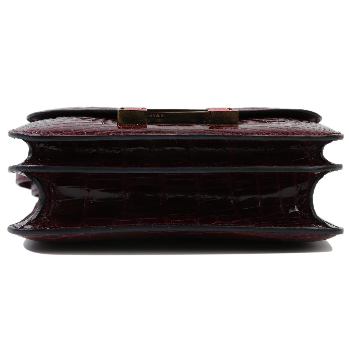 Very Good ( Rank A) HERMÈS Constance Mini Bourgogne (F5) Shiny Alligator Other A (2017) - 5