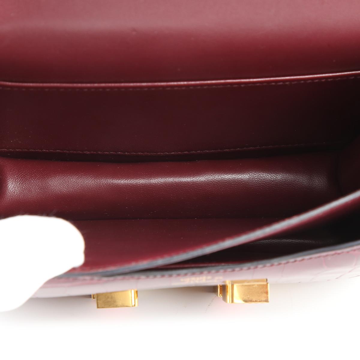 Very Good ( Rank A) HERMÈS Constance Mini Bourgogne (F5) Shiny Alligator Other A (2017) - 13