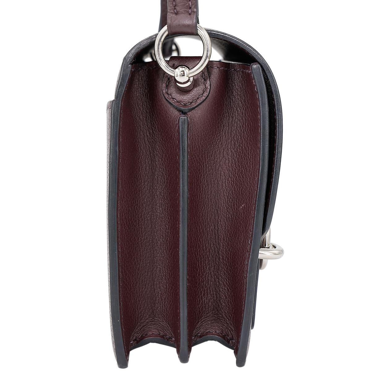 HERMÈS Verso Roulis Mini shoulder bag in Rouge Sellier Evercolor leather with Blue Marine interior and Palladium hardware - 5