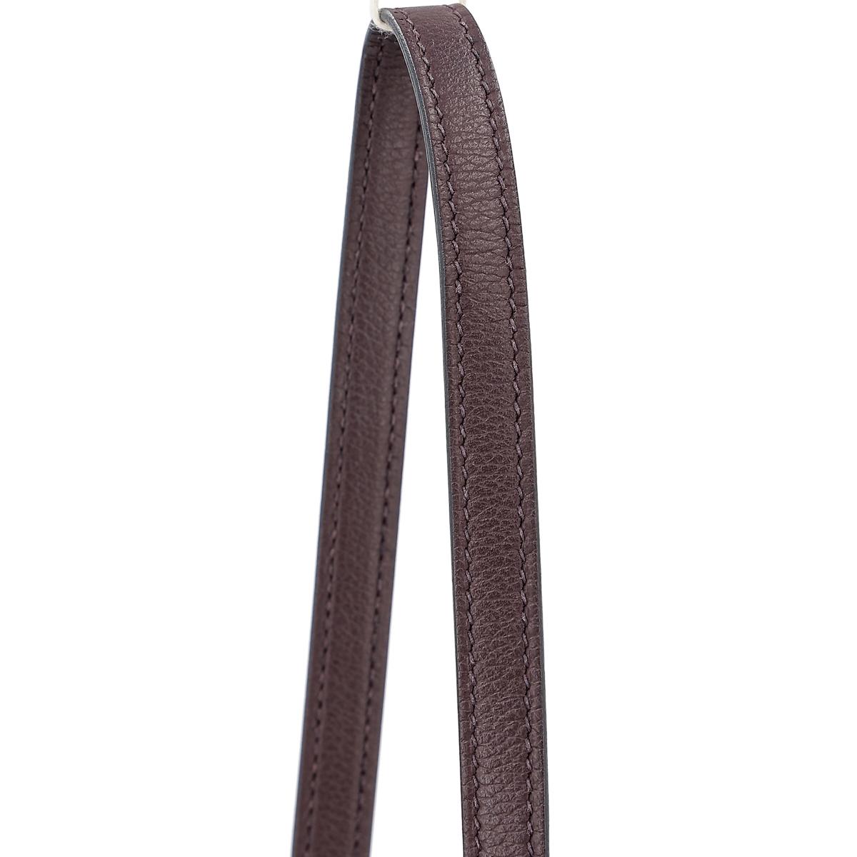 HERMÈS Verso Roulis Mini shoulder bag in Rouge Sellier Evercolor leather with Blue Marine interior and Palladium hardware - 6