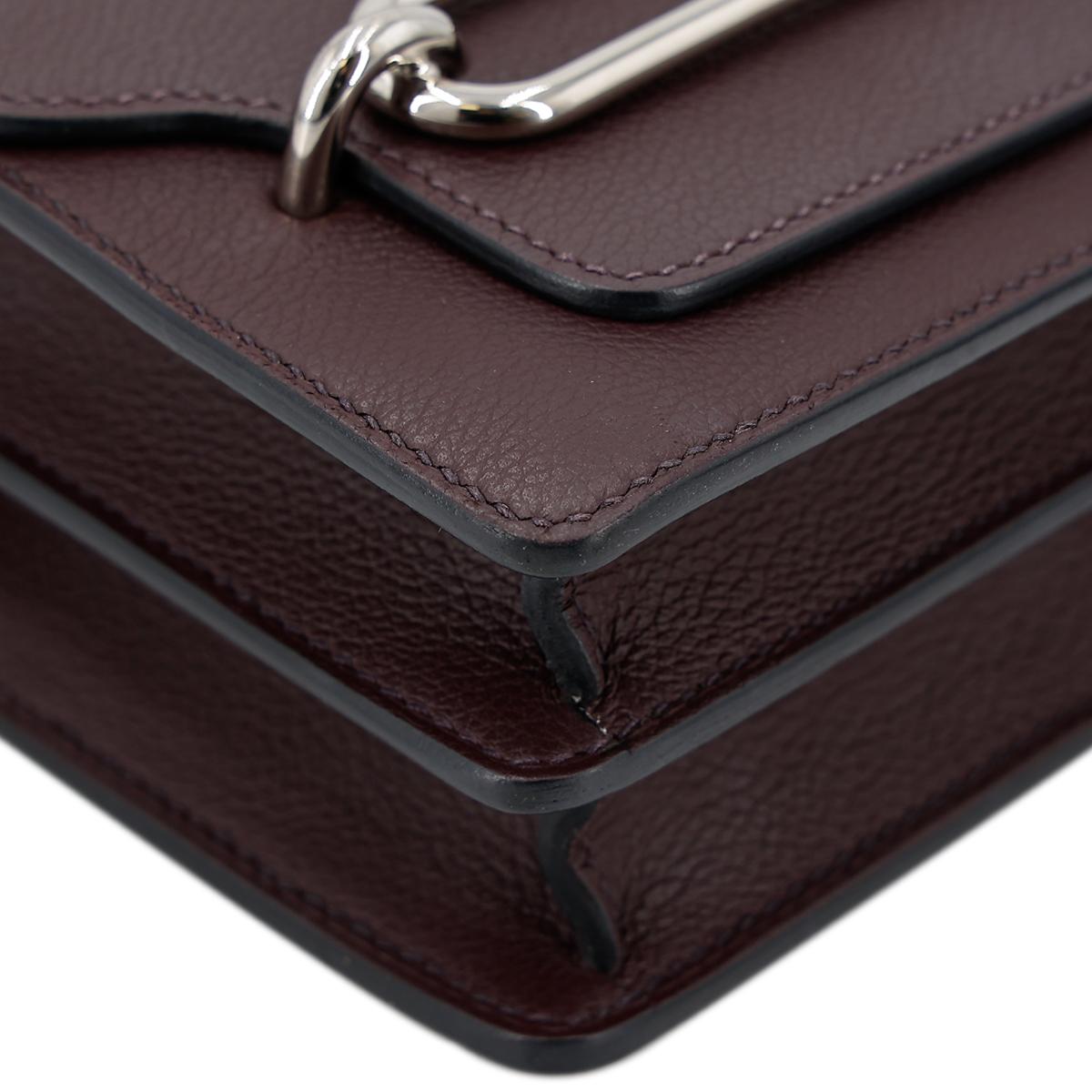 HERMÈS Verso Roulis Mini shoulder bag in Rouge Sellier Evercolor leather with Blue Marine interior and Palladium hardware - 8