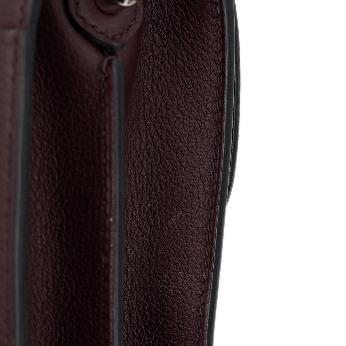 HERMÈS Verso Roulis Mini shoulder bag in Rouge Sellier Evercolor leather with Blue Marine interior and Palladium hardware - 12