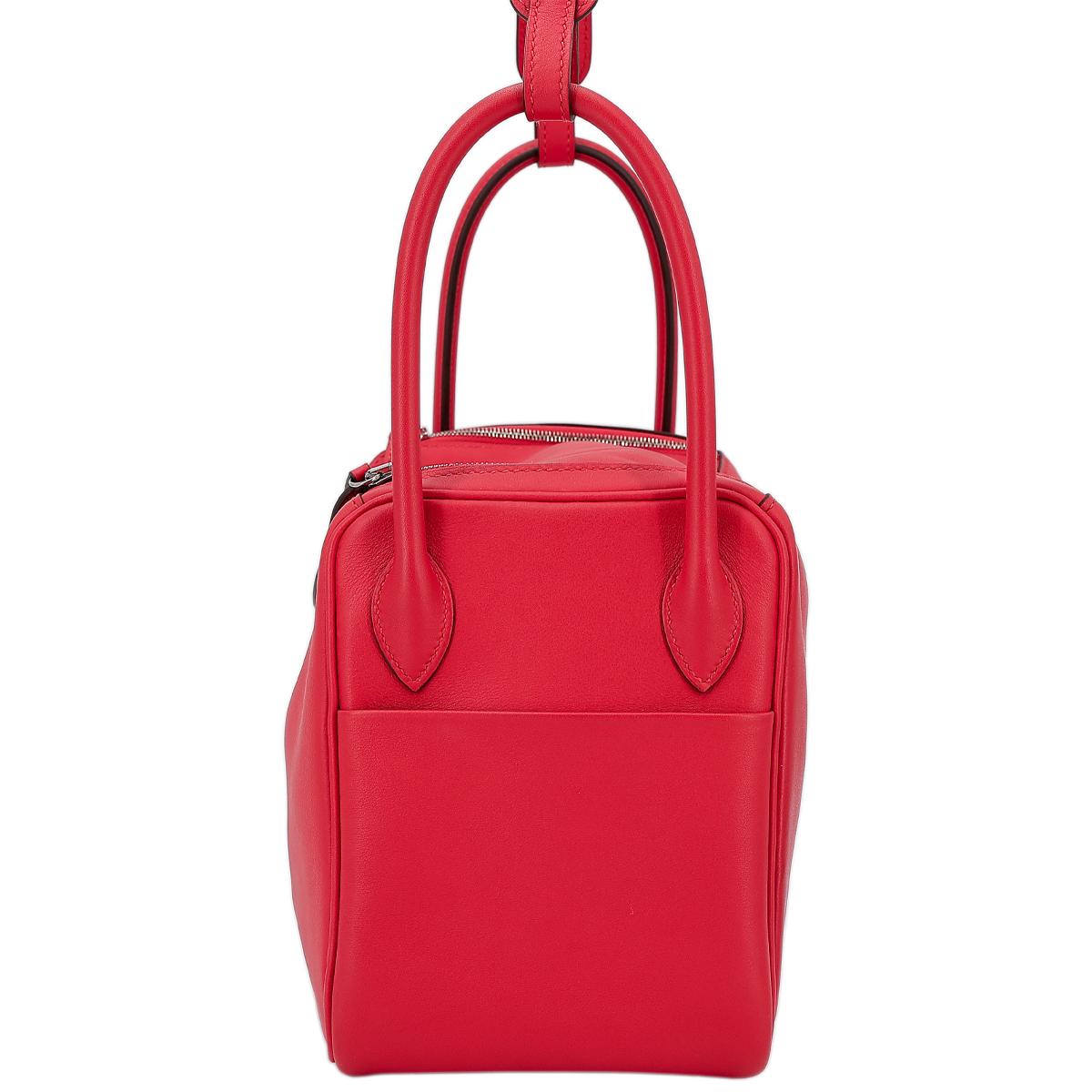 Very Good ( Rank A) HERMÈS Lindy 26 shoulder bag in Rouge de Coeur and Rouge Piment Swift leather with Palladium hardware - 5