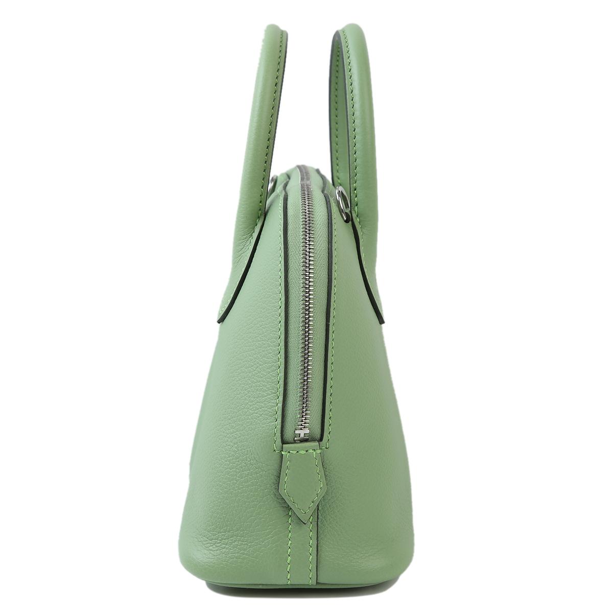 未使用保存品 HERMÈS 愛馬仕 Bolide Mini 3I 牛油果綠 Vert Criquet Evercolor皮 銀扣 B刻 2023年 - 5