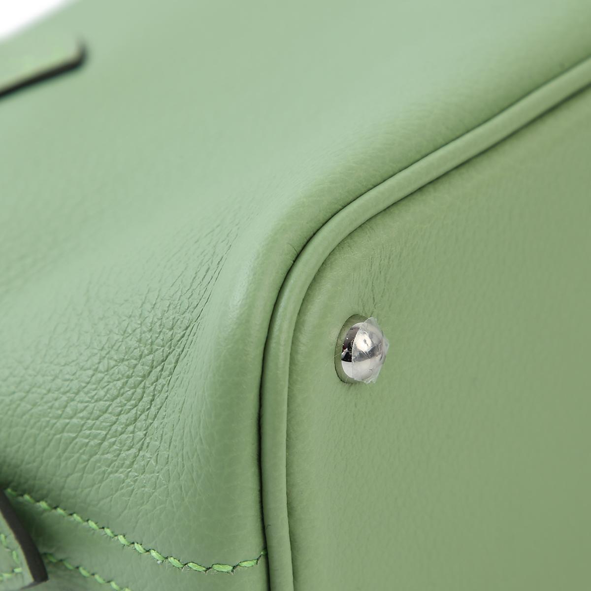未使用保存品 HERMÈS 愛馬仕 Bolide Mini 3I 牛油果綠 Vert Criquet Evercolor皮 銀扣 B刻 2023年 - 9