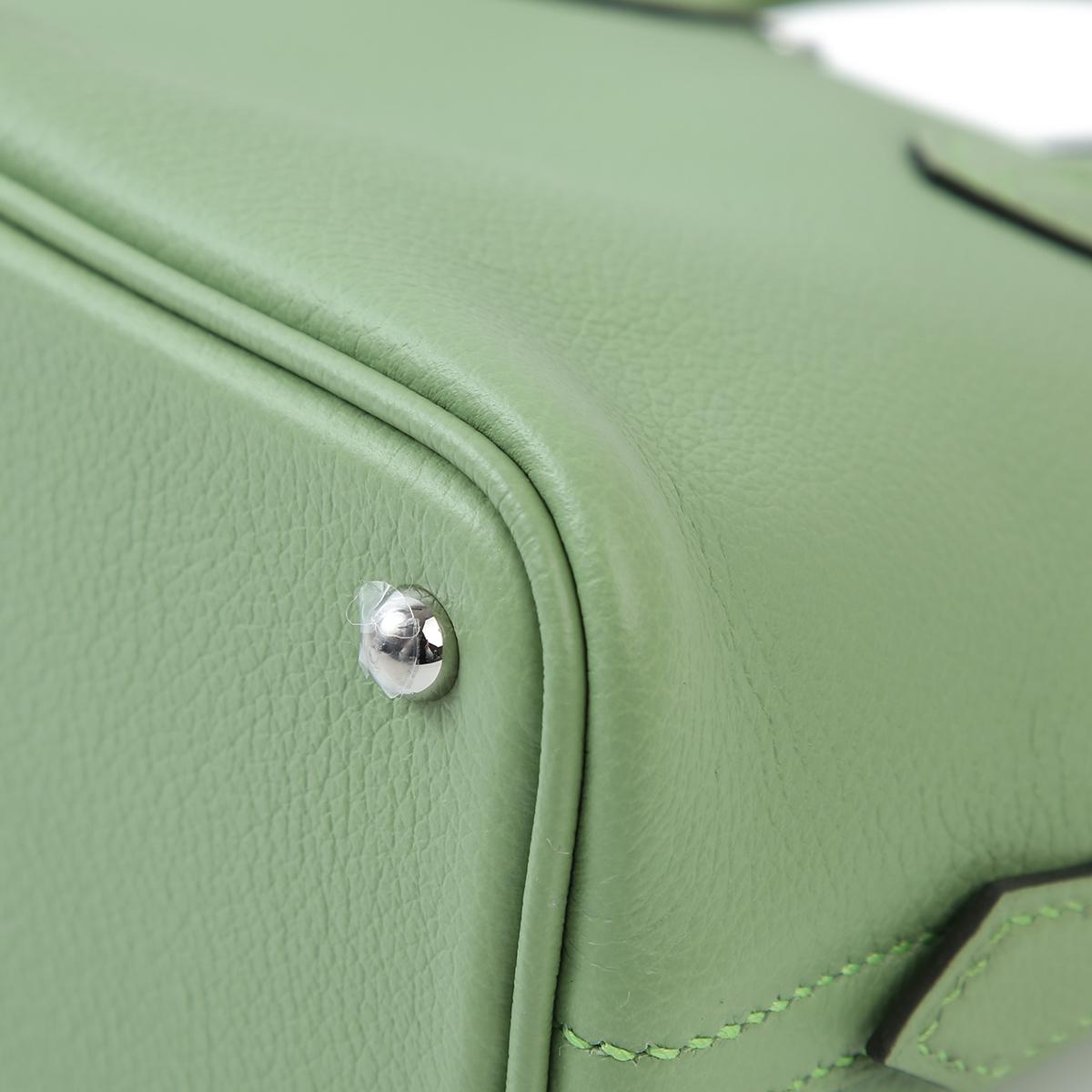 未使用保存品 HERMÈS 愛馬仕 Bolide Mini 3I 牛油果綠 Vert Criquet Evercolor皮 銀扣 B刻 2023年 - 12
