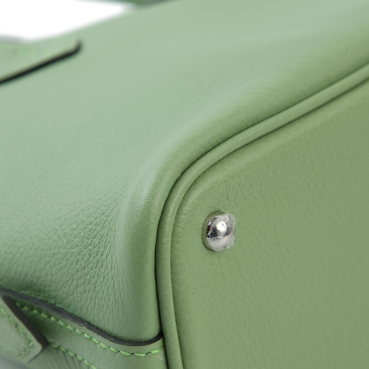 未使用保存品 HERMÈS 愛馬仕 Bolide Mini 3I 牛油果綠 Vert Criquet Evercolor皮 銀扣 B刻 2023年 - 11