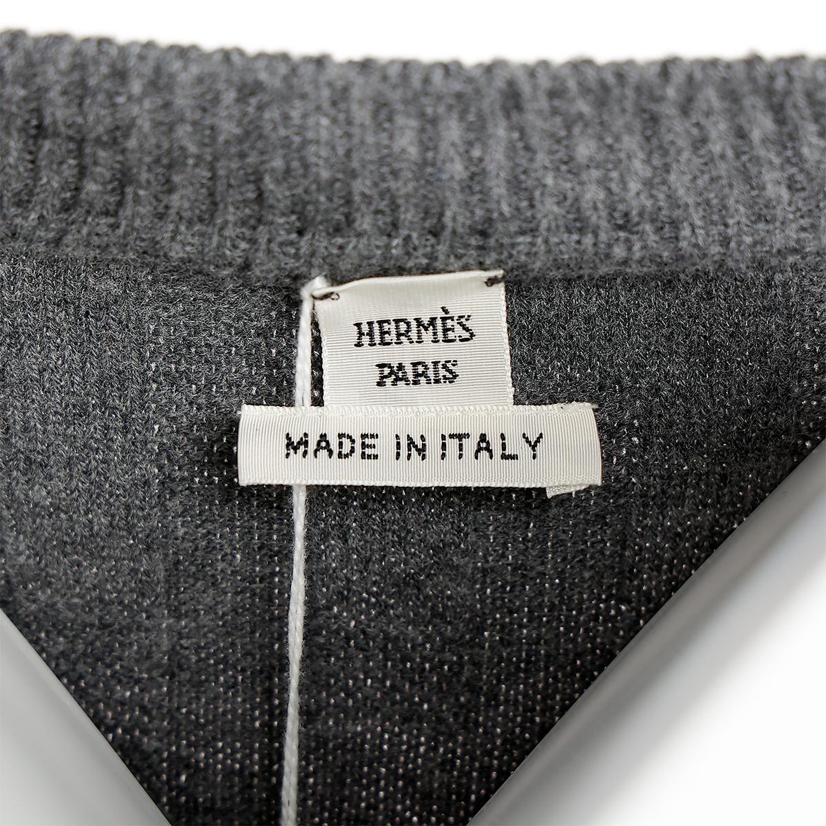 HERMÈS Knit Dress in Gray Wool - 3