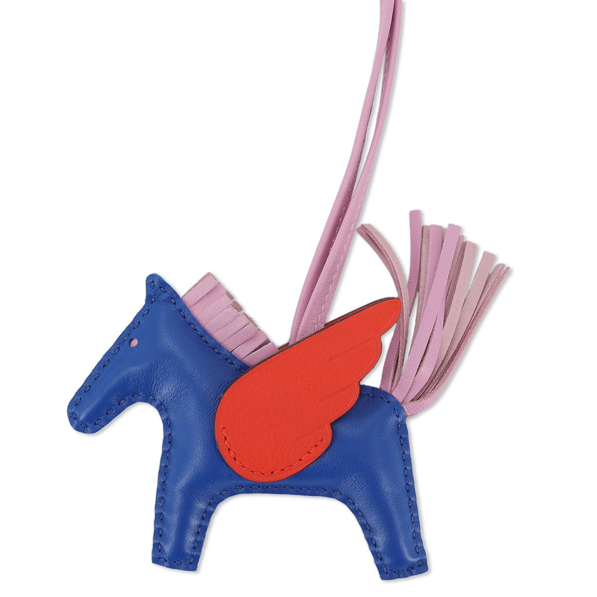 HERMÈS Rodeo Pegase PM in Blue France, Capucine and Mauve Sylvestre Agneau leather - 5