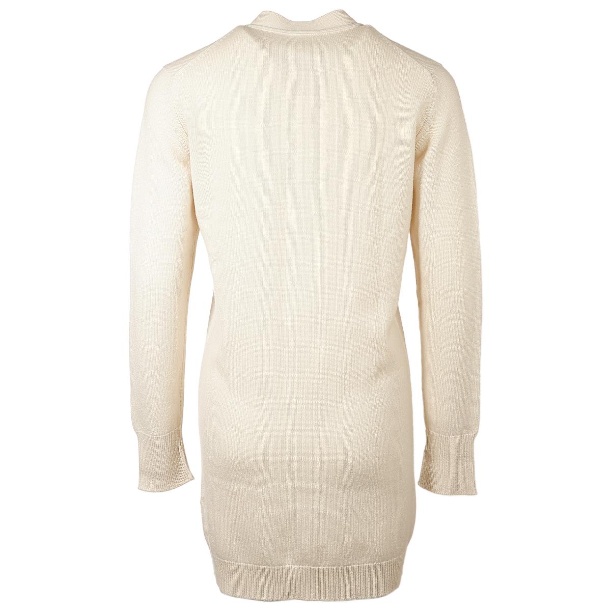 Cardigan Long Sellier Button White