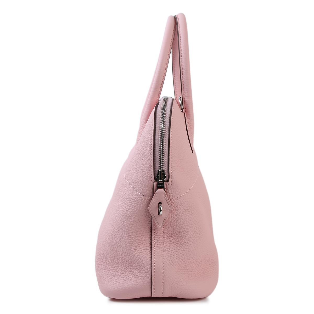 HERMÈS Verso Bolide 31 crossbody bag in Rose Sakura Clemence leather with Nata interior Brushed Palladium hardware - 5