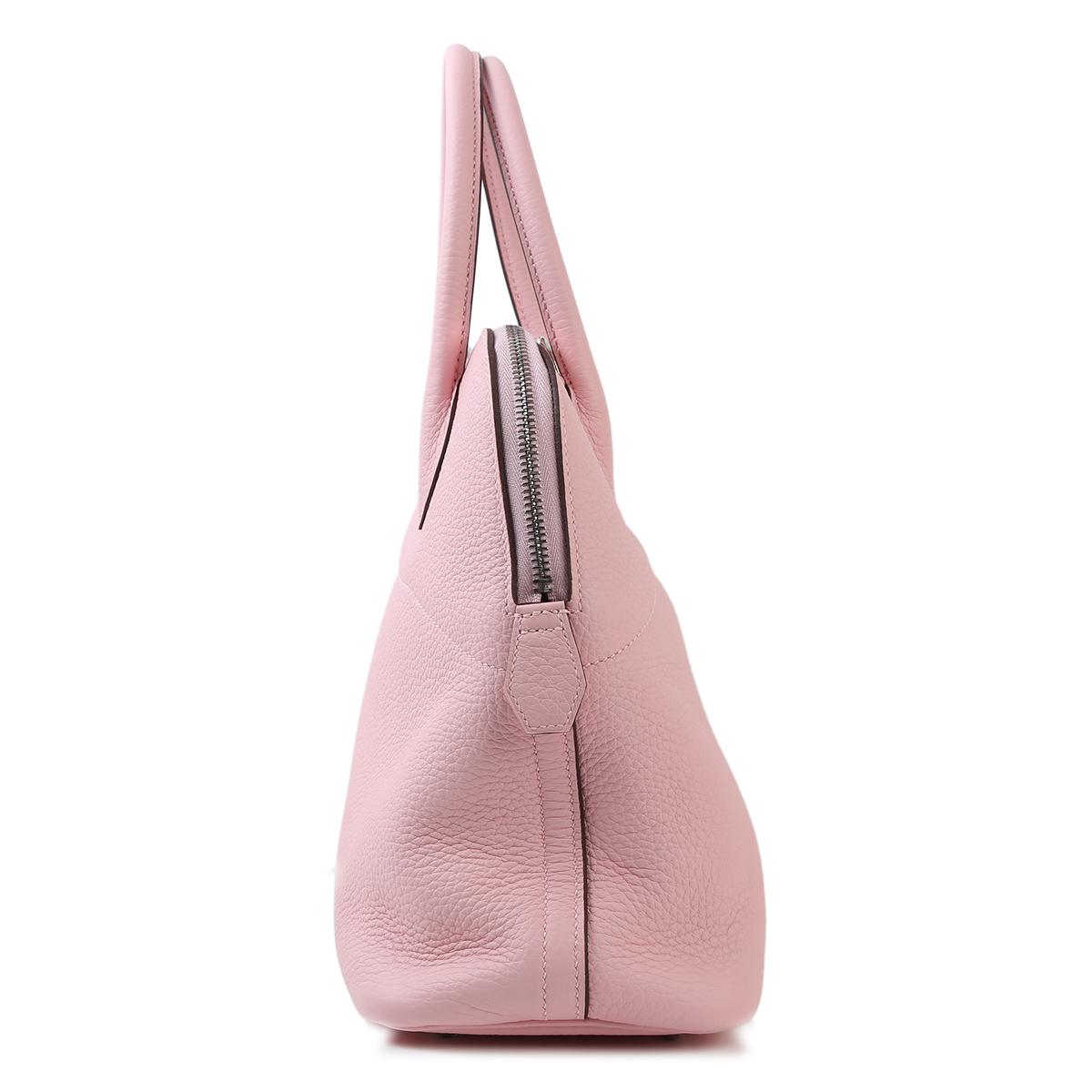 HERMÈS Verso Bolide 31 crossbody bag in Rose Sakura Clemence leather with Nata interior Brushed Palladium hardware - 4