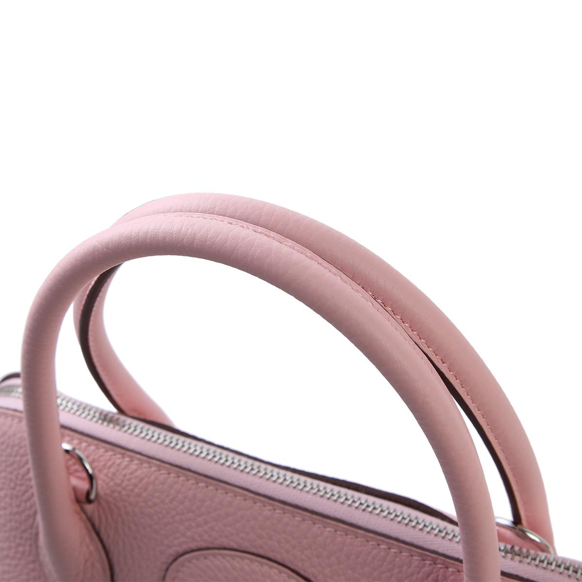 HERMÈS Verso Bolide 31 crossbody bag in Rose Sakura Clemence leather with Nata interior Brushed Palladium hardware - 6