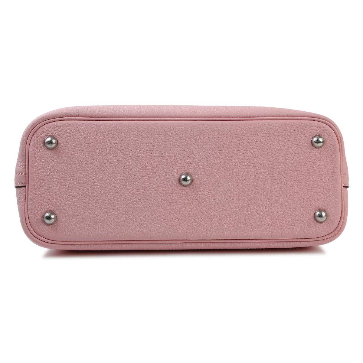 HERMÈS Verso Bolide 31 crossbody bag in Rose Sakura Clemence leather with Nata interior Brushed Palladium hardware - 7