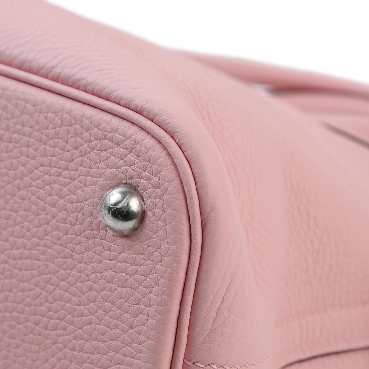 HERMÈS Verso Bolide 31 crossbody bag in Rose Sakura Clemence leather with Nata interior Brushed Palladium hardware - 11