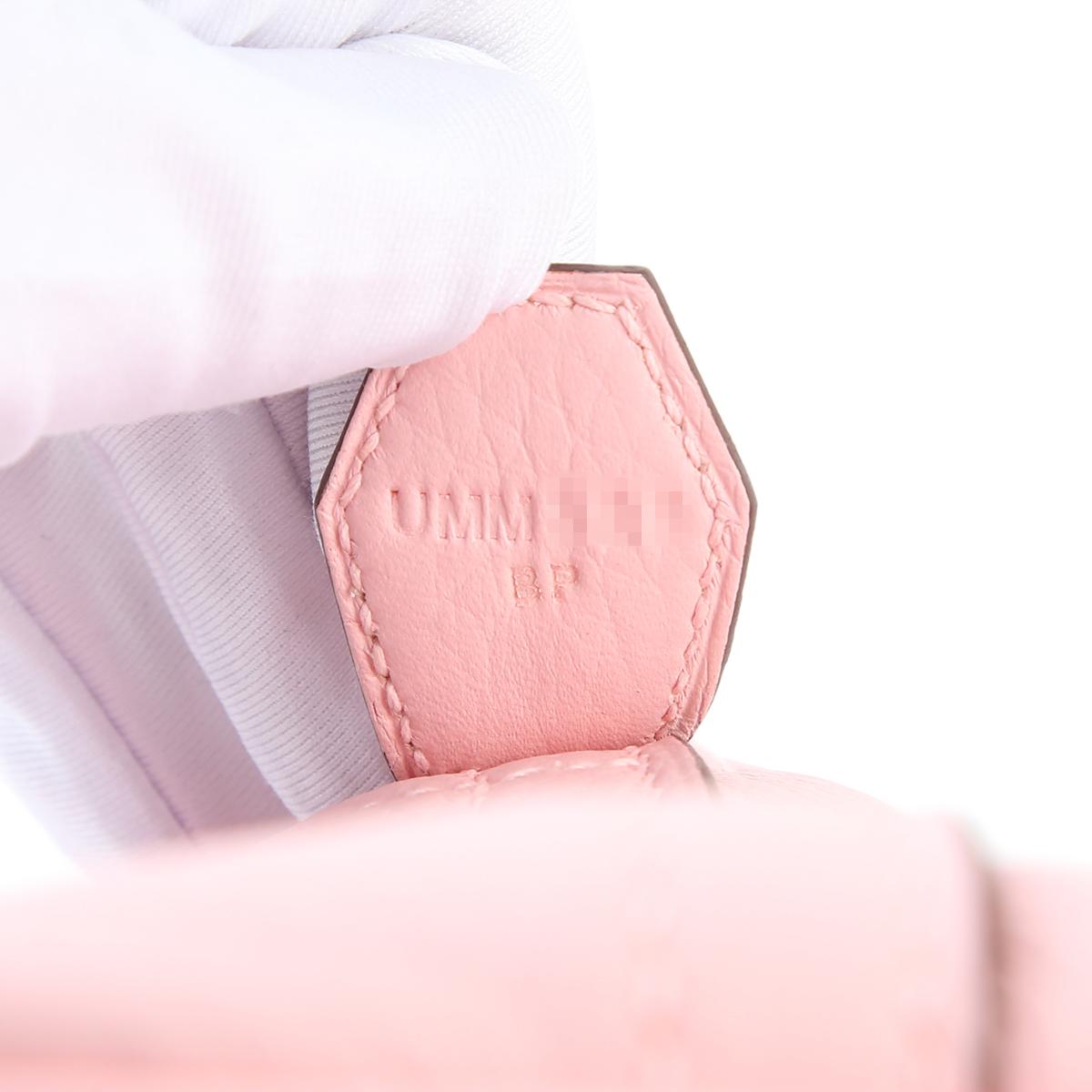 HERMÈS Verso Bolide 31 crossbody bag in Rose Sakura Clemence leather with Nata interior Brushed Palladium hardware - 13