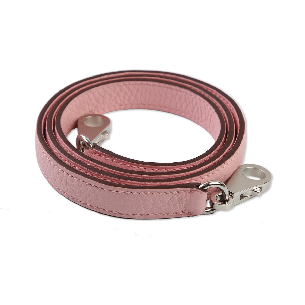 HERMÈS Verso Bolide 31 crossbody bag in Rose Sakura Clemence leather with Nata interior Brushed Palladium hardware - 17