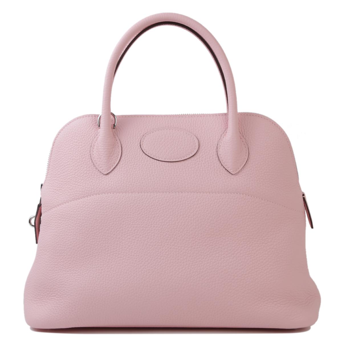 HERMÈS Verso Bolide 31 crossbody bag in Rose Sakura Clemence leather with Nata interior Brushed Palladium hardware - 1