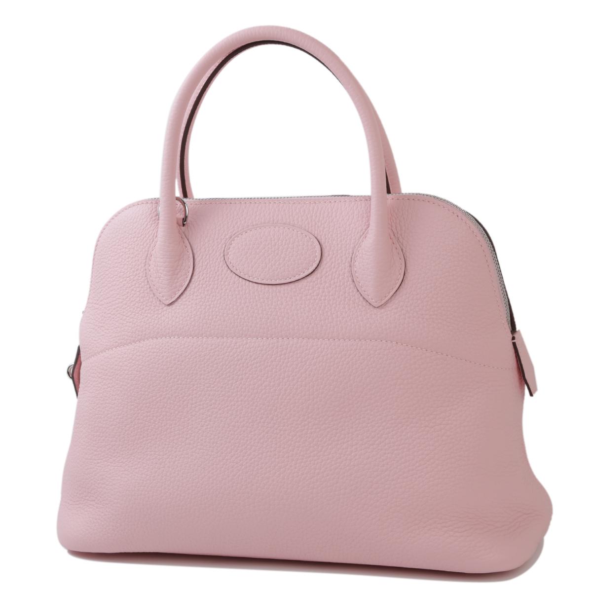 HERMÈS Verso Bolide 31 crossbody bag in Rose Sakura Clemence leather with Nata interior Brushed Palladium hardware - 2