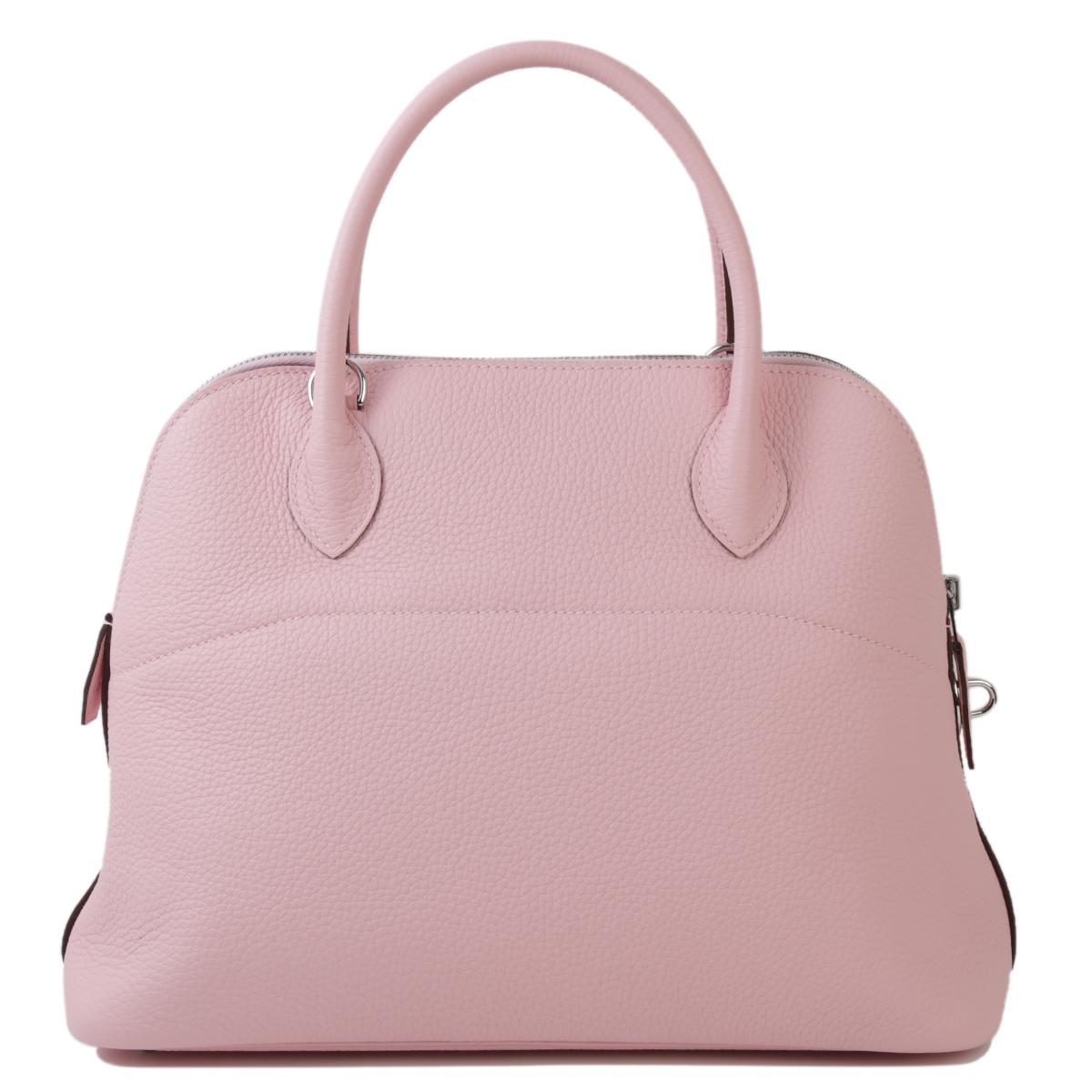 HERMÈS Verso Bolide 31 crossbody bag in Rose Sakura Clemence leather with Nata interior Brushed Palladium hardware - 3
