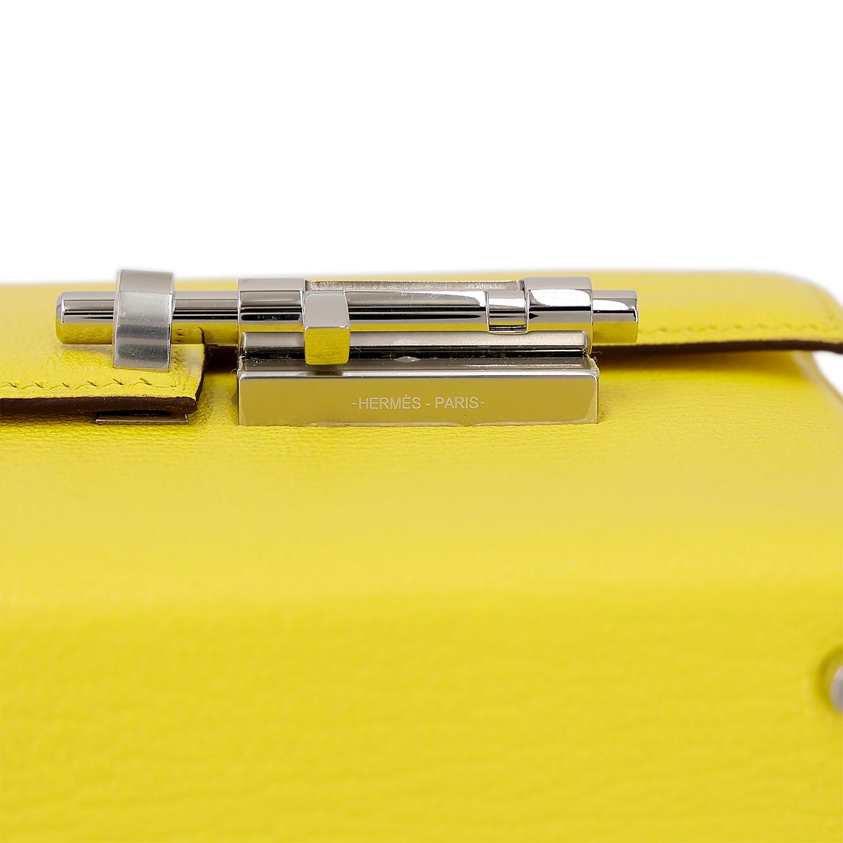 HERMÈS エルメス ヴェルーミニ ジョーヌシトロン シェーブル シルバー金具 U刻印 - 12