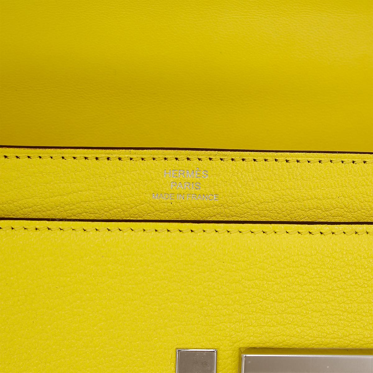HERMÈS エルメス ヴェルーミニ ジョーヌシトロン シェーブル シルバー金具 U刻印 - 16