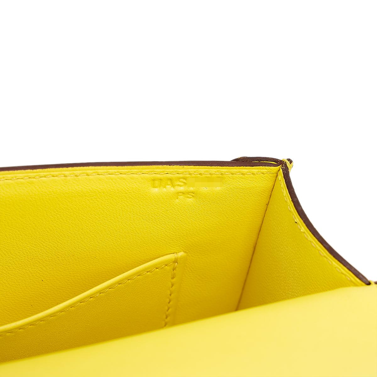 HERMÈS エルメス ヴェルーミニ ジョーヌシトロン シェーブル シルバー金具 U刻印 - 20