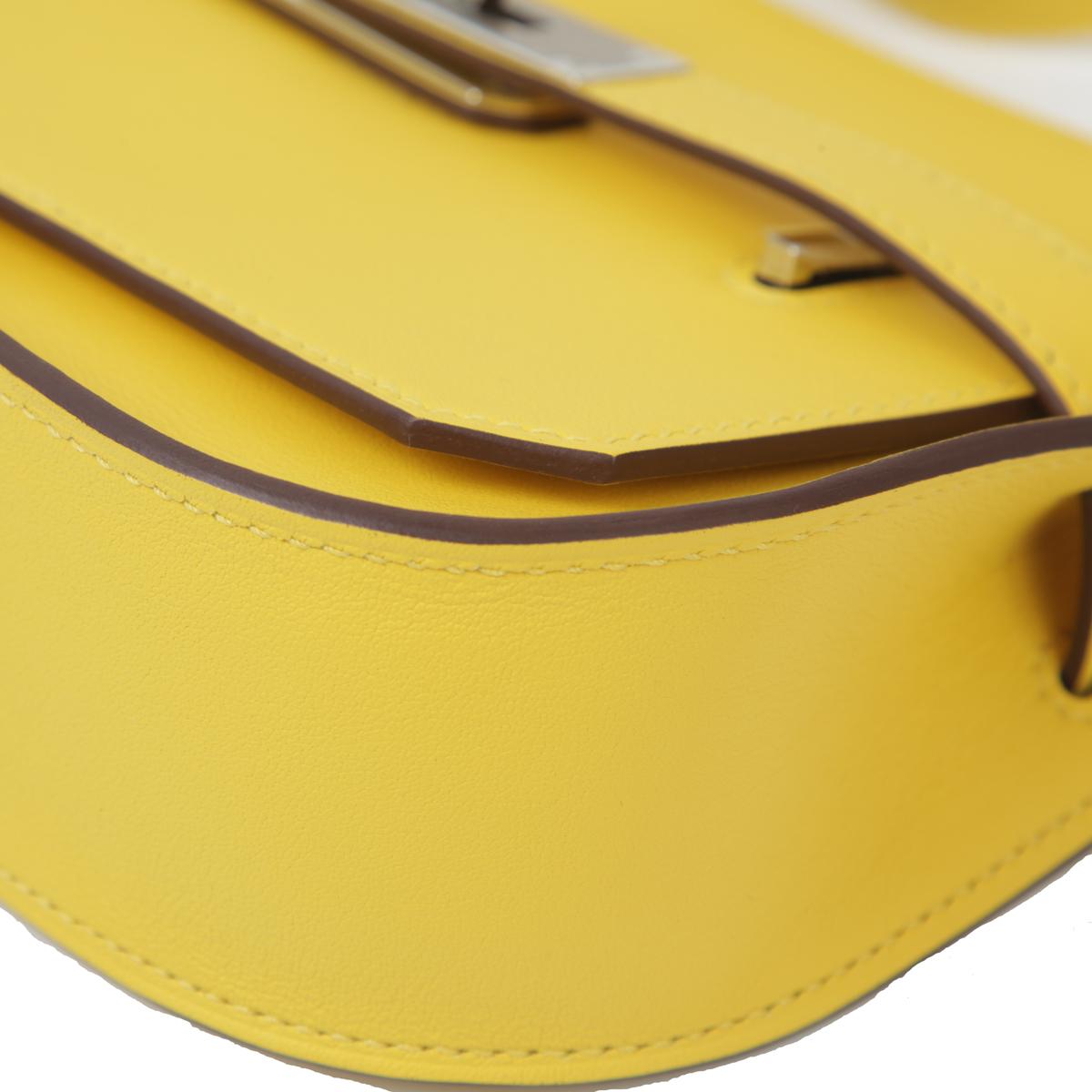 HERMÈS Jypsiere Mini shoulder bag in Jaune de Naples Swift leather with Palladium hardware - 10