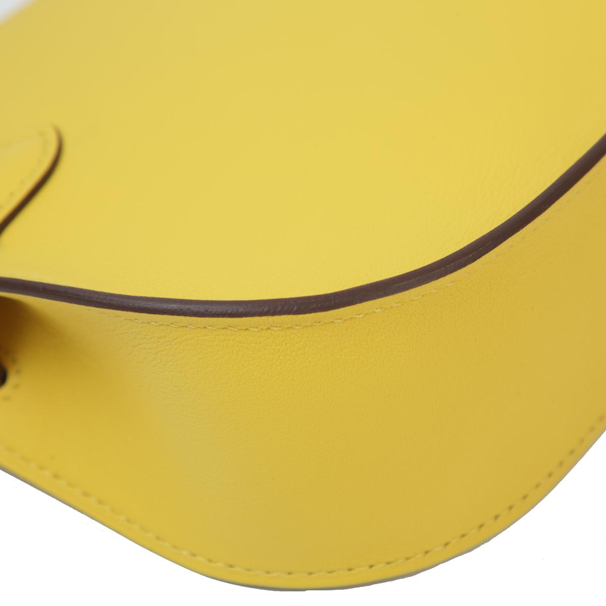HERMÈS Jypsiere Mini shoulder bag in Jaune de Naples Swift leather with Palladium hardware - 11