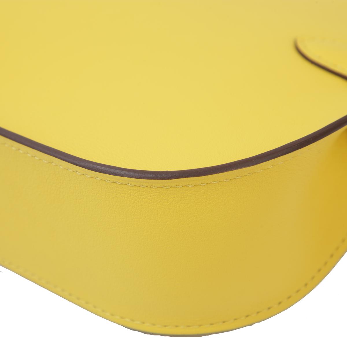HERMÈS Jypsiere Mini shoulder bag in Jaune de Naples Swift leather with Palladium hardware - 12