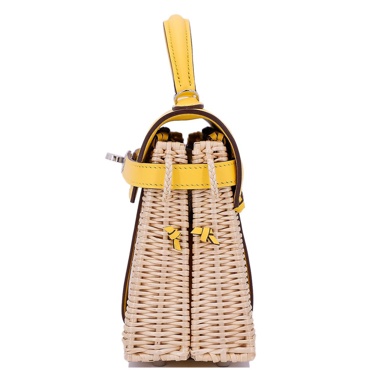 Brand New ( Rank N ) HERMÈS Limited Edition Kelly Picnic Mini Jaune de Naples (9O) Swift Palladium hardware B (2023) - 4