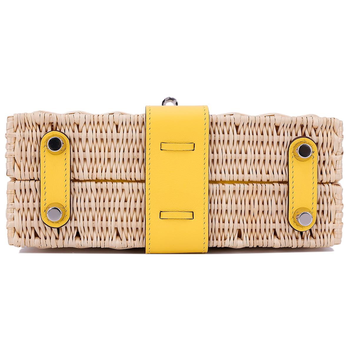 Brand New ( Rank N ) HERMÈS Limited Edition Kelly Picnic Mini Jaune de Naples (9O) Swift Palladium hardware B (2023) - 6