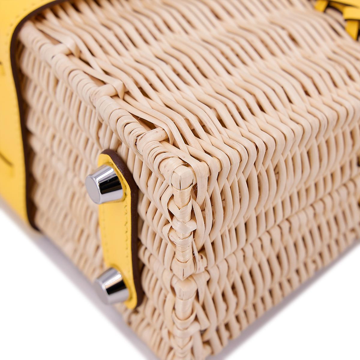 Brand New ( Rank N ) HERMÈS Limited Edition Kelly Picnic Mini Jaune de Naples (9O) Swift Palladium hardware B (2023) - 11