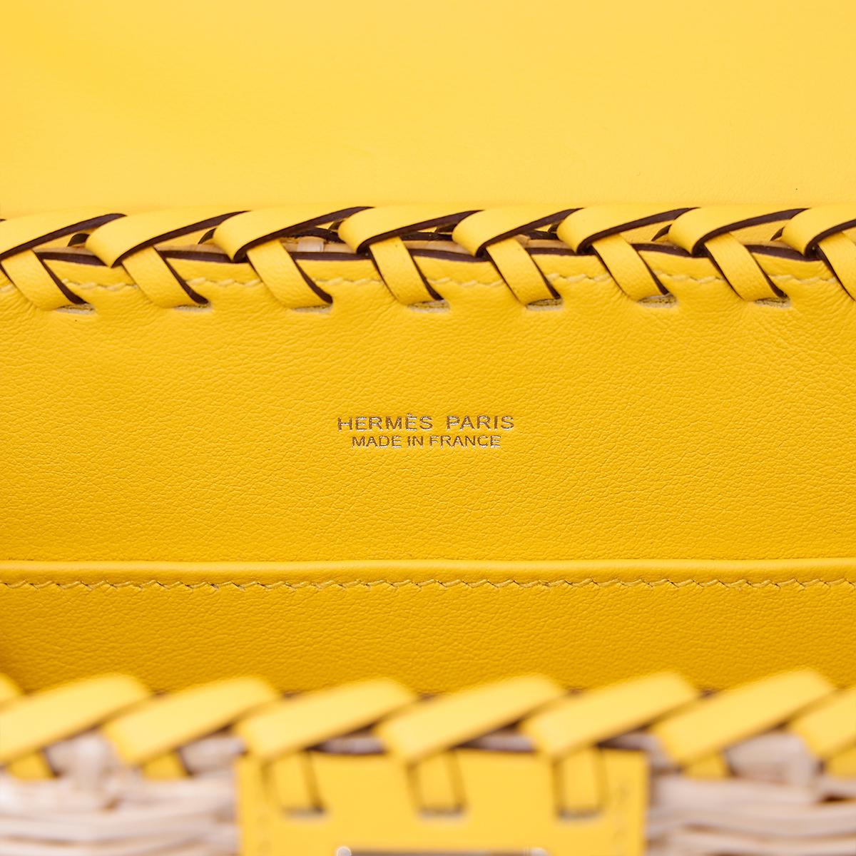 Brand New ( Rank N ) HERMÈS Limited Edition Kelly Picnic Mini Jaune de Naples (9O) Swift Palladium hardware B (2023) - 12