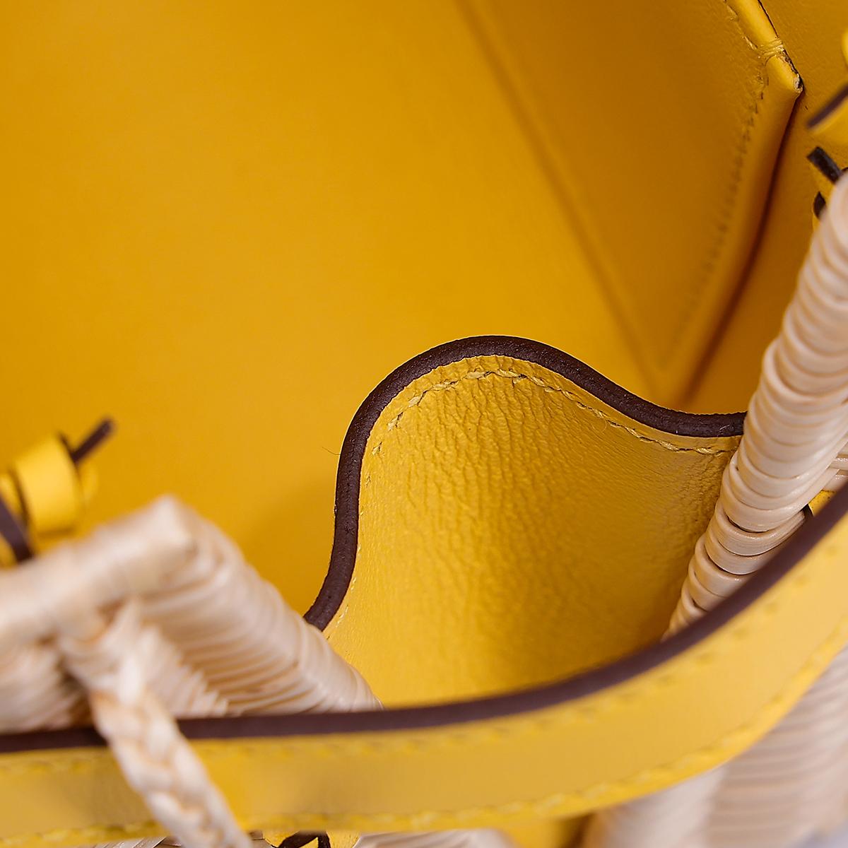 Brand New ( Rank N ) HERMÈS Limited Edition Kelly Picnic Mini Jaune de Naples (9O) Swift Palladium hardware B (2023) - 17