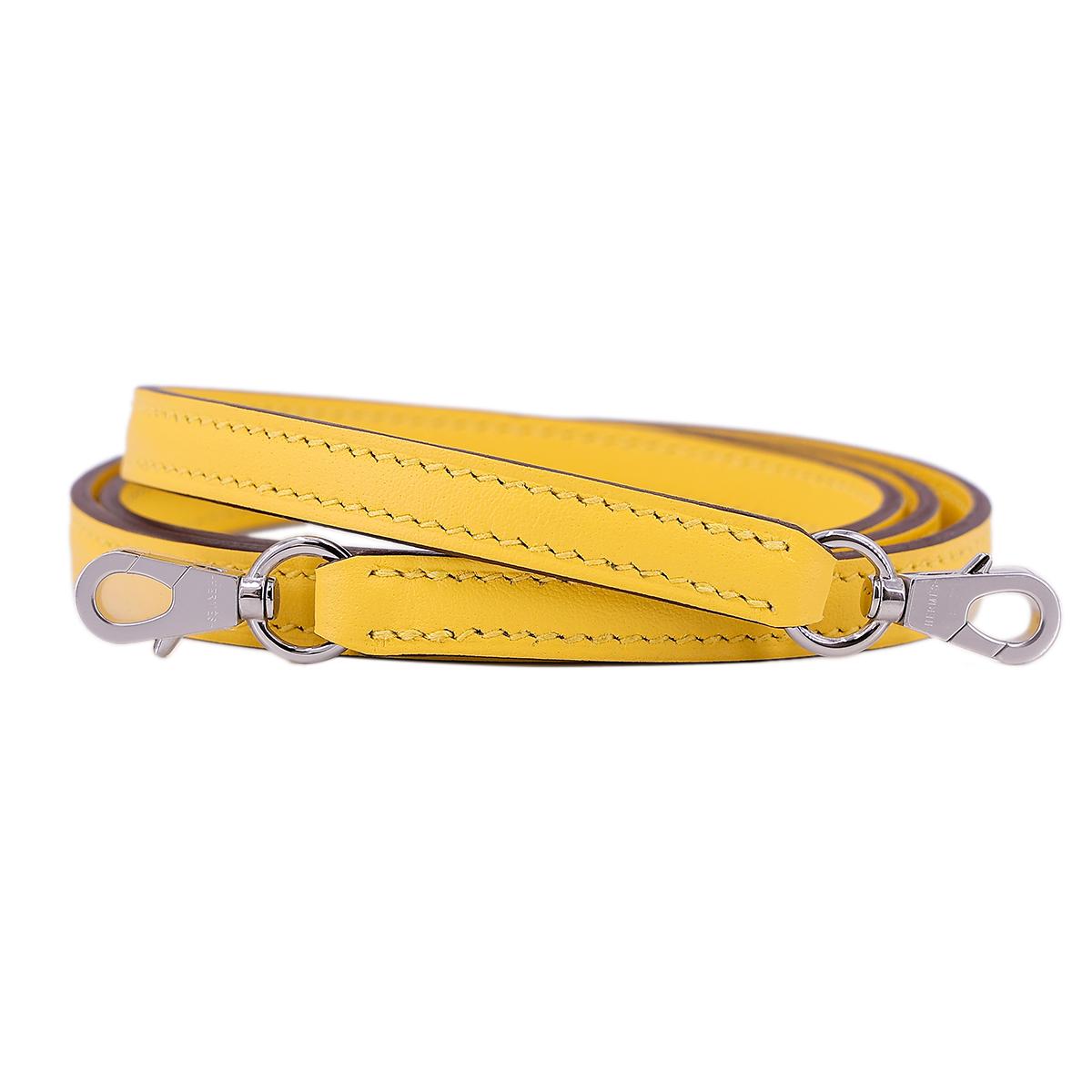 Brand New ( Rank N ) HERMÈS Limited Edition Kelly Picnic Mini Jaune de Naples (9O) Swift Palladium hardware B (2023) - 19