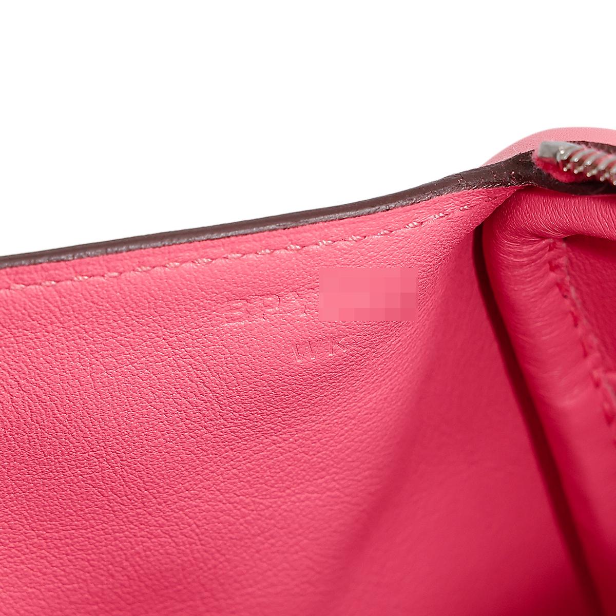 Very Good ( Rank A) HERMÈS Mini Lindy Rose Azalee (8W) Swift Palladium hardware B (2023) - 22