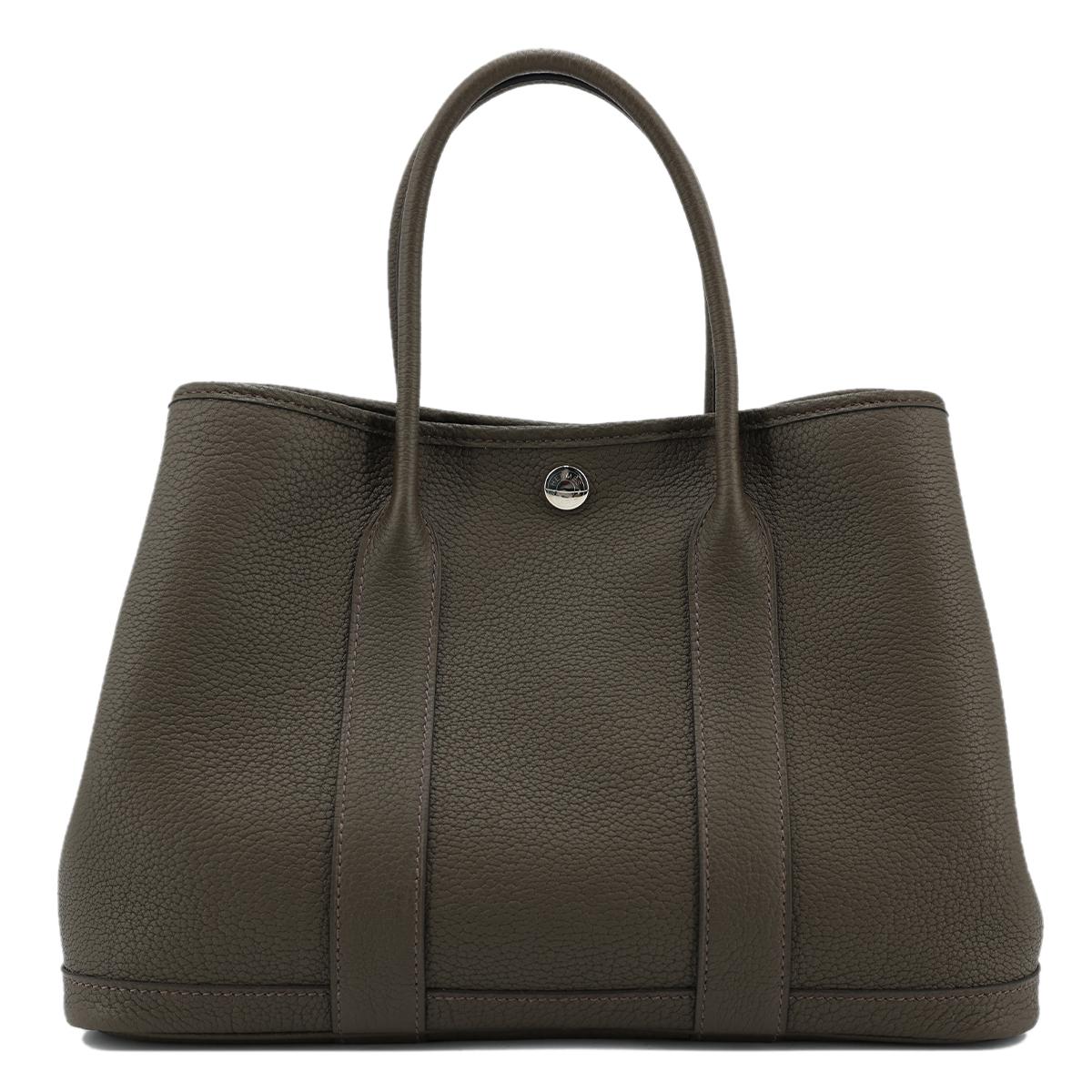 HERMÈS Garden Party 30 handbag in Eucalyptus Negonda leather with Palladium hardware - 1