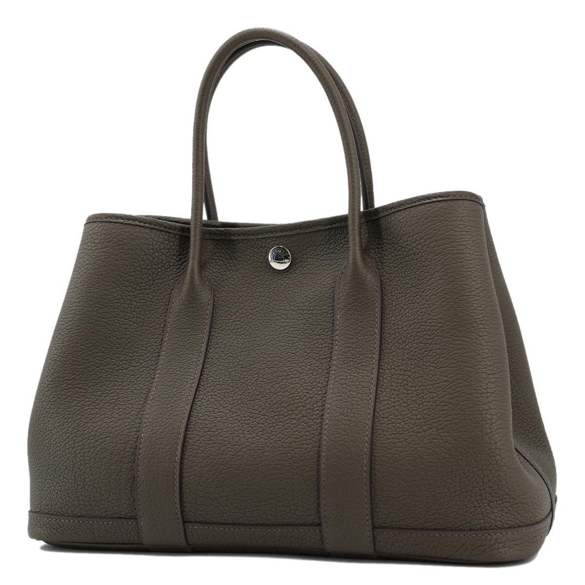 HERMÈS Garden Party 30 handbag in Eucalyptus Negonda leather with Palladium hardware - 3