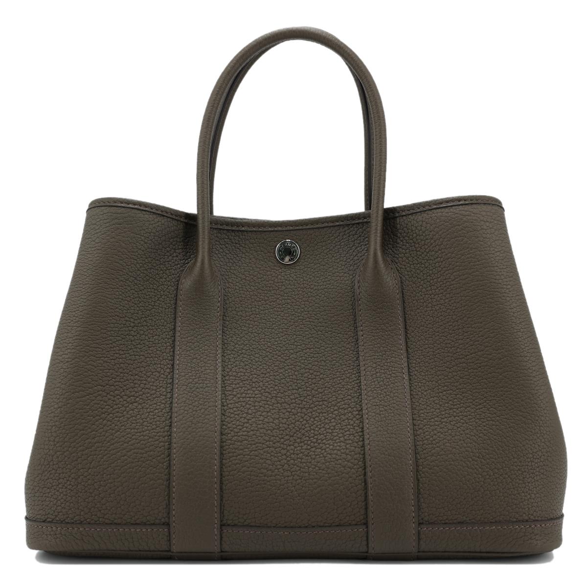 HERMÈS Garden Party 30 handbag in Eucalyptus Negonda leather with Palladium hardware - 2