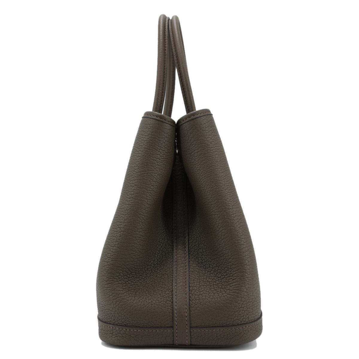 HERMÈS Garden Party 30 handbag in Eucalyptus Negonda leather with Palladium hardware - 5